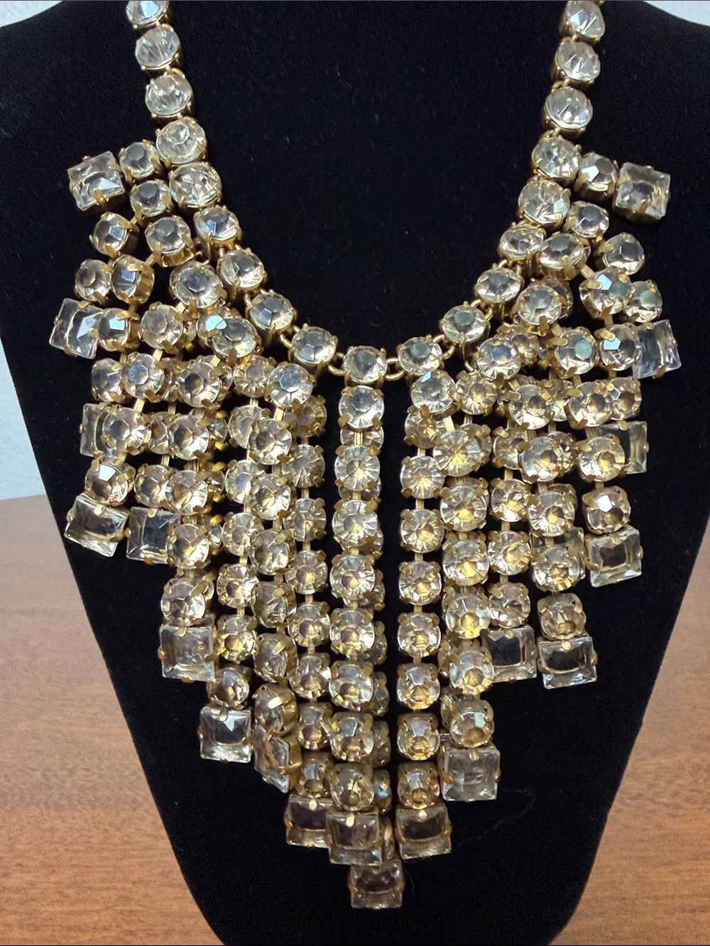 JCrew Crystal Cascading Bib Statement Necklace Vintage